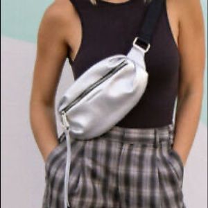 Leather Silver Fanny pack